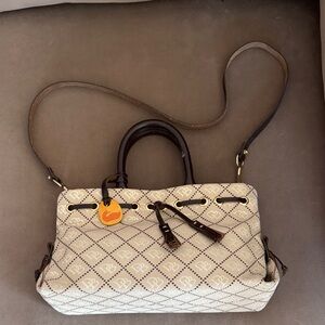 Dooney & Bourke Cream and Brown Satchel